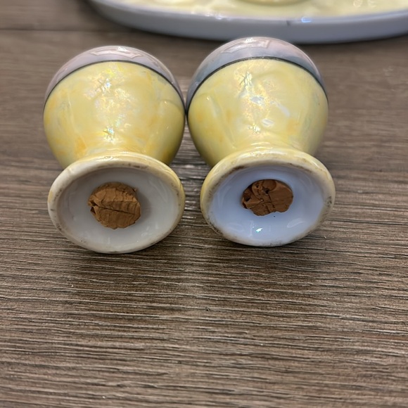 Vintage luster ware Japan condiment set on tray very good condition crown mark - Picture 9 of 14